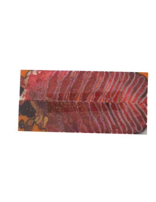 Manche de molaire de mammouth stabilisée ROUGE
